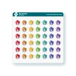 Hoja de pegatinas Regalos  pixel art