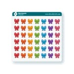 Hoja de pegatinas lazos pixel art