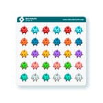 Hoja de pegatinas Junimos pixel art