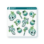 Hoja de pegatinas de jungla maldita pixel art