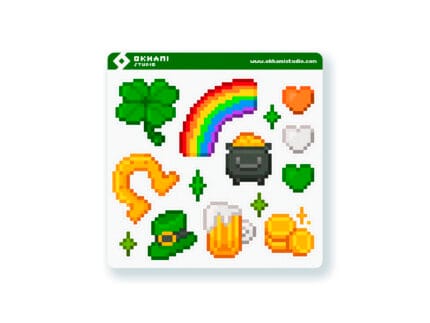 Hoja de pegatinas día de suerte