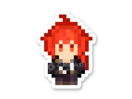 Pegatina Diluc Genshin Impact pixel art
