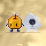 Pin Junimo amarillo Stardew Valley pixel art