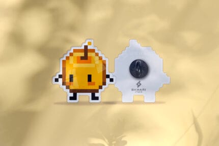 Pin Junimo amarillo Stardew Valley pixel art