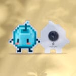 Pin Junimo azul claro Stardew Valley pixel art