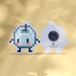 Pin Junimo blanco Stardew Valley pixel art