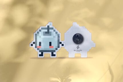 Pin Junimo blanco Stardew Valley pixel art