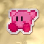 Pegatina Kirby pixel art - salto