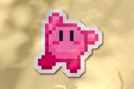 Pegatina Kirby pixel art - saludo