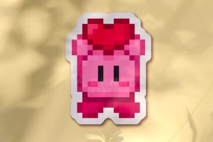 Pegatina Kirby pixel art - corazón