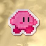Pegatina Kirby pixel art - andando