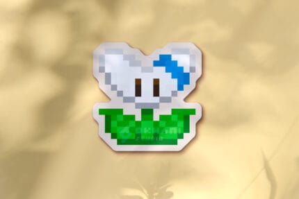 Pegatina flor bumerán pixel art