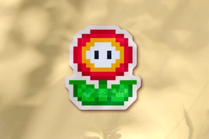 Pegatina Flor fuego Mario  pixel art