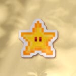 Pegatina estrella Mario pixel art