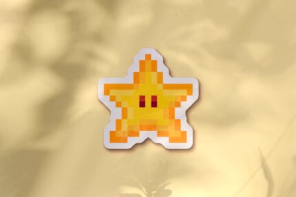 Pegatina estrella Mario pixel art