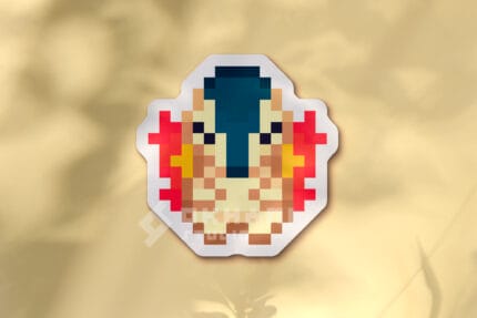 Pegatina Cyndaquil pixel art