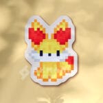 Pegatina Fennekin pixel art