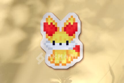 Pegatina Fennekin pixel art