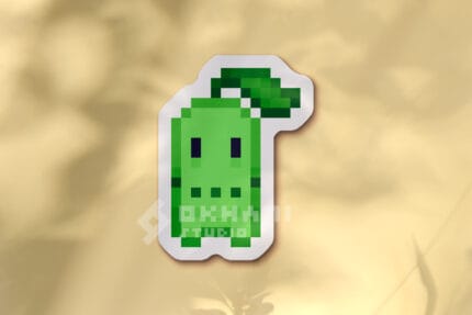 Pegatina Chikorita pixel art