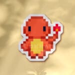 Pegatina Charmander pixel art