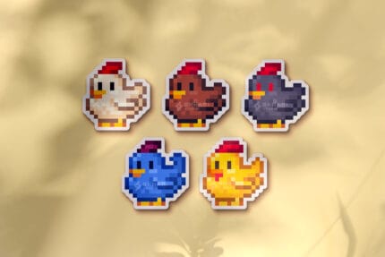 Pack de pegatinas gallinas