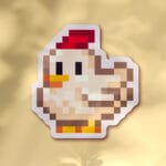 Pegatina gallina blanca