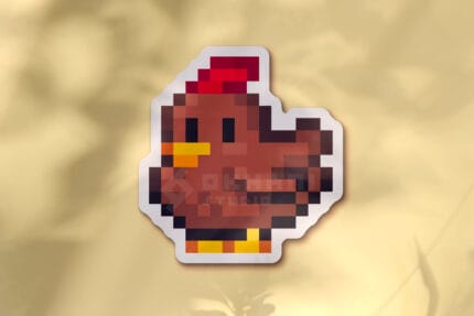 Pegatina gallina marrón