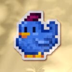 Pegatina gallina azul