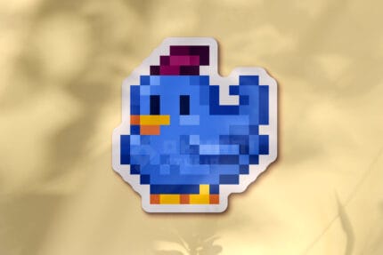 Pegatina gallina azul