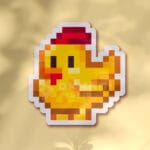 Pegatina gallina dorada