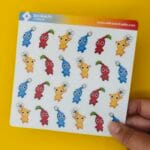 Hoja de pegatinas Pikmin pixel art