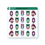 Hoja de pegatinas Jinshi y Maomao pixel art