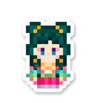 Pegatina Maomao pixel art fiesta del Jardín