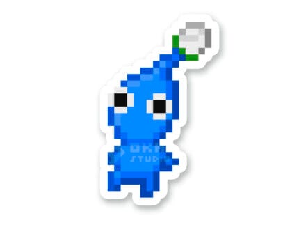 Pegatina Pikmin pixel art - Azul