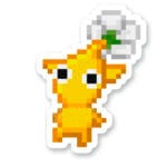 Pegatina Pikmin pixel art - Amarillo