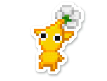Pegatina Pikmin pixel art - Amarillo