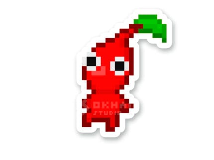 Pegatina Pikmin pixel art - Rojo