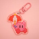 Llavero Kirby Paraguas pixel art