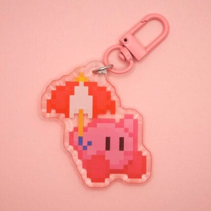 Llavero Kirby Paraguas pixel art